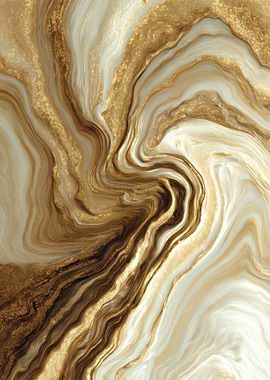 Gold and White Marble Texture