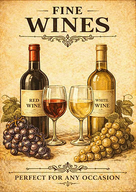 Vintage Fine Wines Poster