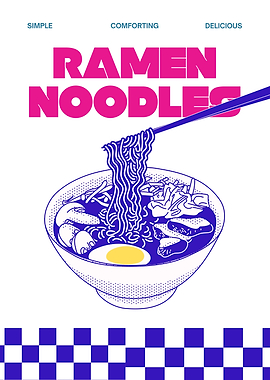 Ramen Noodles Bowl with Chopsticks