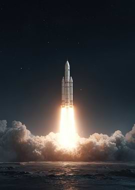 Rocket Launch at Night