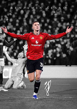 Benjamin Sesko Manchester United Celebration