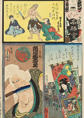 Japanese Ukiyo-e Triptych