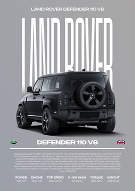 Land Rover Defender 110 V8 Car Poster