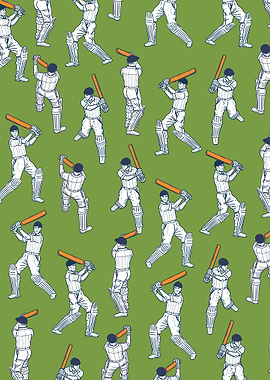Cricket Players Pattern