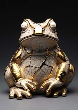 Kintsugi Frog Sculpture
