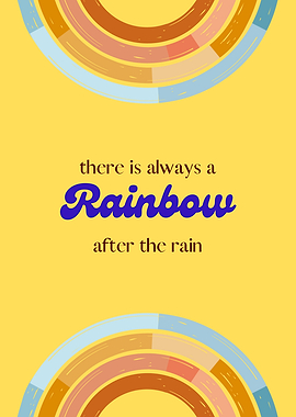 Rainbow quote on yellow background