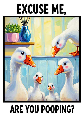 Funny Geese Asking 'Are You Pooping?'