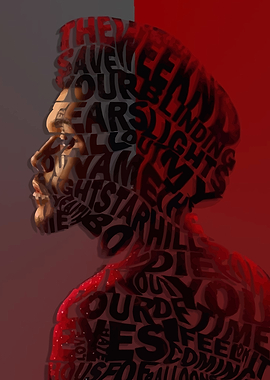 Text Art Portrait of The Weeknd
