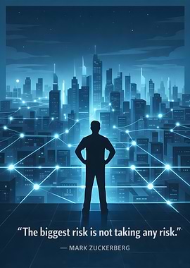 Man overlooking futuristic city network