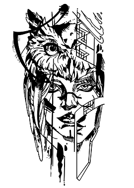 Owl Woman Abstract Art