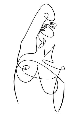 Abstract Line Art of a Woman