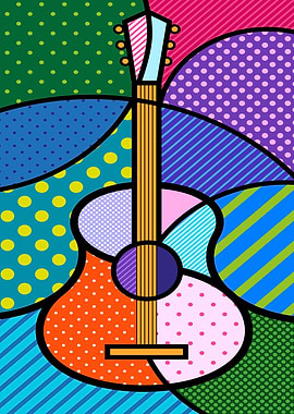 Abstract Guitar Pop Art
