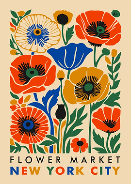 Flower Market New York City Poster