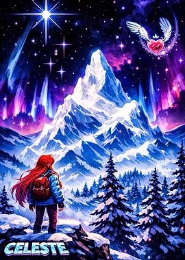 Celeste Mountain Starry Night