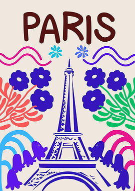 Paris Eiffel Tower Floral Art