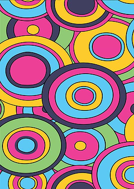 Retro Psychedelic Circle Pattern