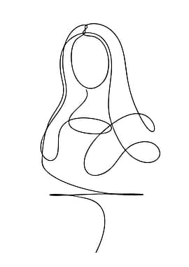 Minimalist Mona Lisa Line Art