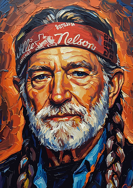 Willie Nelson oil painting portrait
