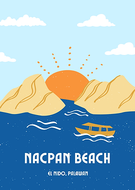 Nacpan Beach El Nido Palawan Travel Poster