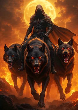 Dark Rider on Wolves