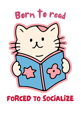 Cute Cat Reading a Book