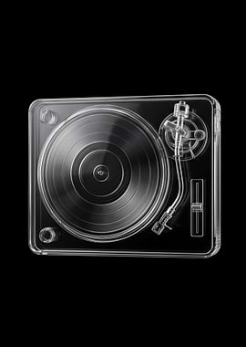 Transparent Turntable with Vinyl Record