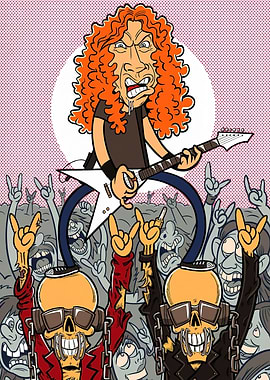 Heavy Metal Rocker and Zombie Crowd