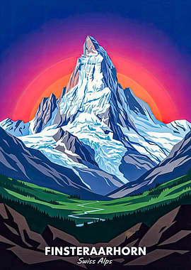 FinsterAarhorn Swiss Alps Poster
