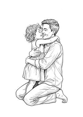 Father and Daughter Hugging