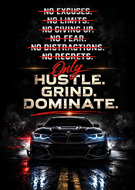 Motivational Car and Text Art