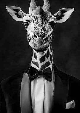 Dapper Giraffe in Tuxedo