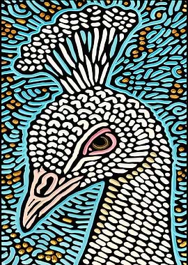Stylized Peacock Portrait