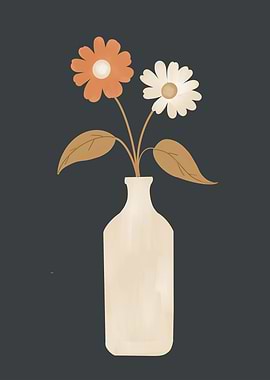 Minimalist Flowers in a Vase