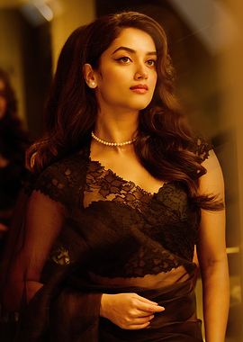 Elegant bhagyashri borse in Black Saree