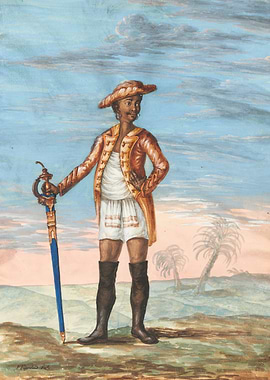 Man with Sword and Palm Trees