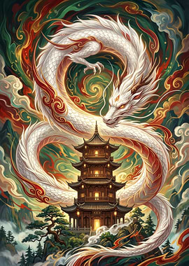 Dragon and Pagoda