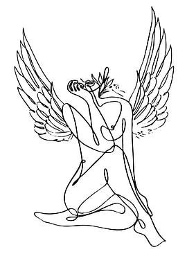 Angel Line Art