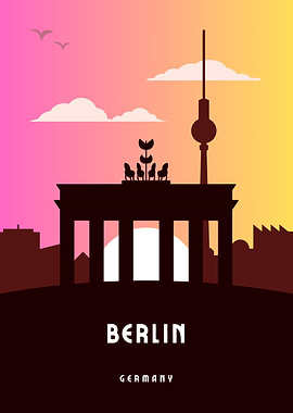 Berlin Skyline at Sunset