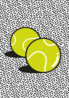 Two Tennis Balls with Shadow