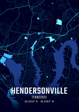 Hendersonville Tennessee Midnight City Map
