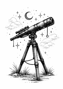Telescope Under the Night Sky