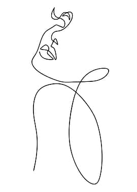 Minimalist Line Art of a Woman's Face