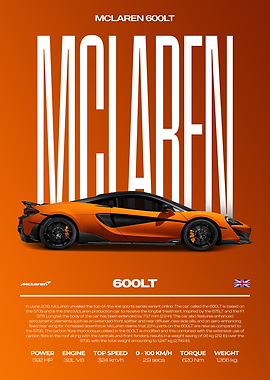 McLaren 600LT Car Poster