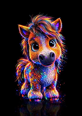 Rainbow Neon Pony