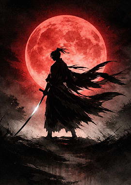 Samurai Under a Blood Moon