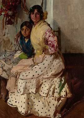 Two Women in Traditional Spanish Attire