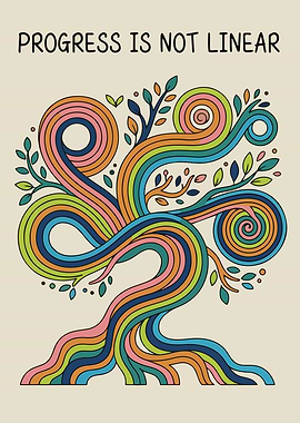 Progress is Not Linear Tree Art