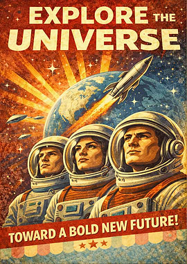 Explore the Universe Vintage Poster