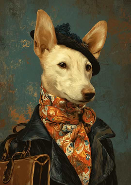 Parisian Chic Dog – Elegant Vintage Pet Wall Art