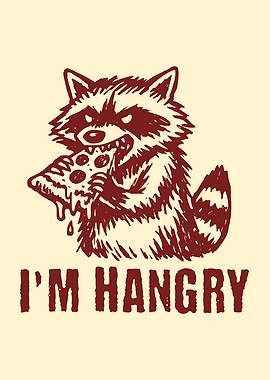 I'm Hangry Foodie Raccoon Funny Food Lover Humor
